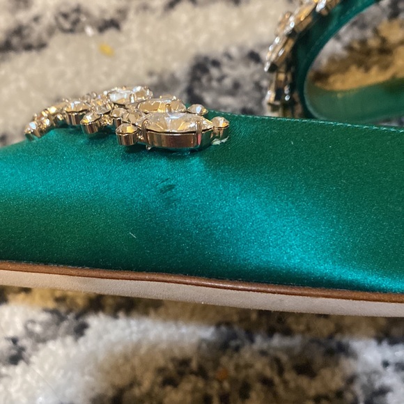 Manolo Blahnik Lurum Embellished Satin Mules size 38 - Picture 3 of 6